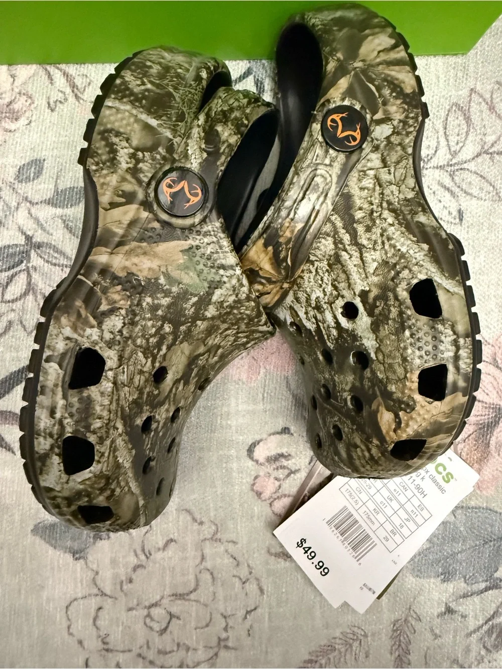 CROCS Kids Realtree Camo Classic Clog - Green/Brown